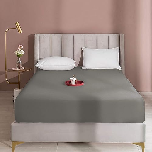 BEDSUM - Sábana bajera de microfibra con bolsillo profundo para colchón, resistente a las arrugas, la decoloración y las manchas