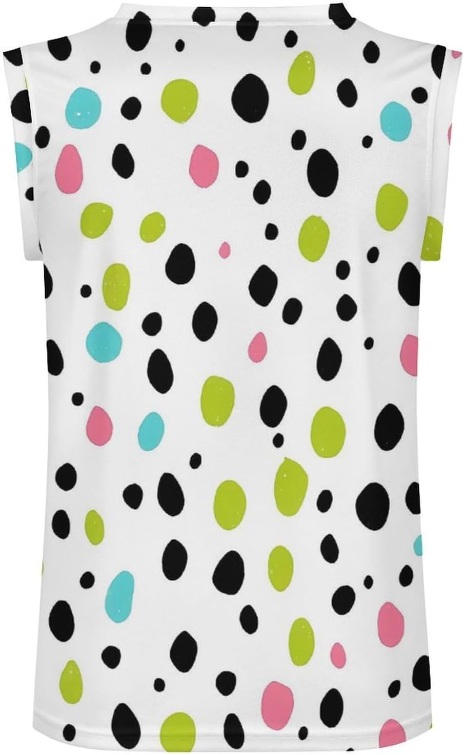 Colorful Animal Dots Pattern Men's V-Neck Basketball Tank Top Sleeveless Workout Tank Shirts Gym Fitness Tees Vest