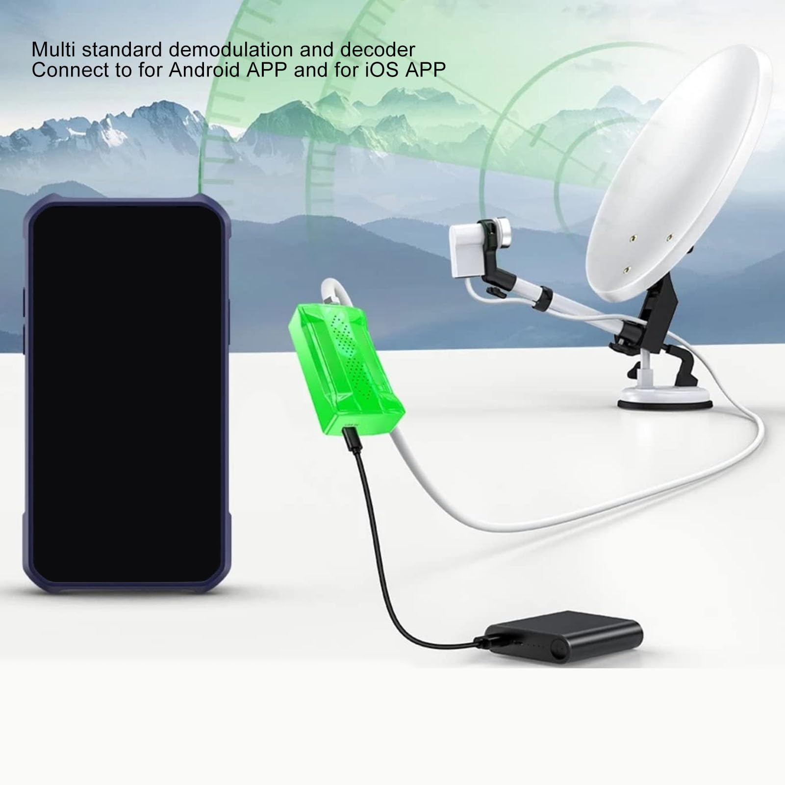 Recherche de Satellite BT03 avec démodulateur et décodeur DVB S S2 - Mode VCM - Sélection complète des Satellites - Fréquence 950 à 2150 MHz - Compatible avec Les Applications