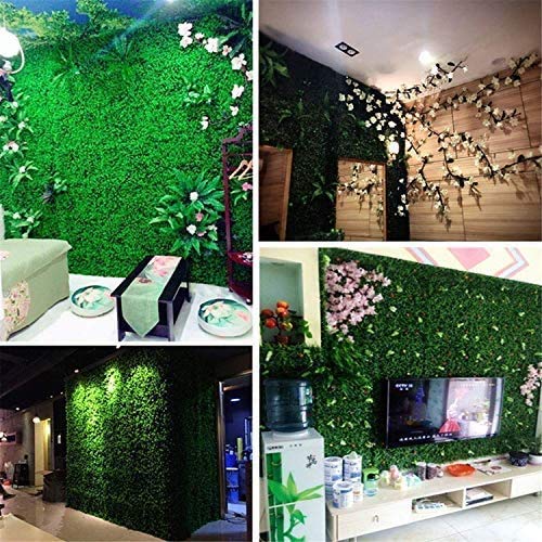 Shiwaki 60x40cm (23.62"x15.75") Green plant wall simulation plant wall home decoration background flower wall-encryption big grass plus flowers - Image 4