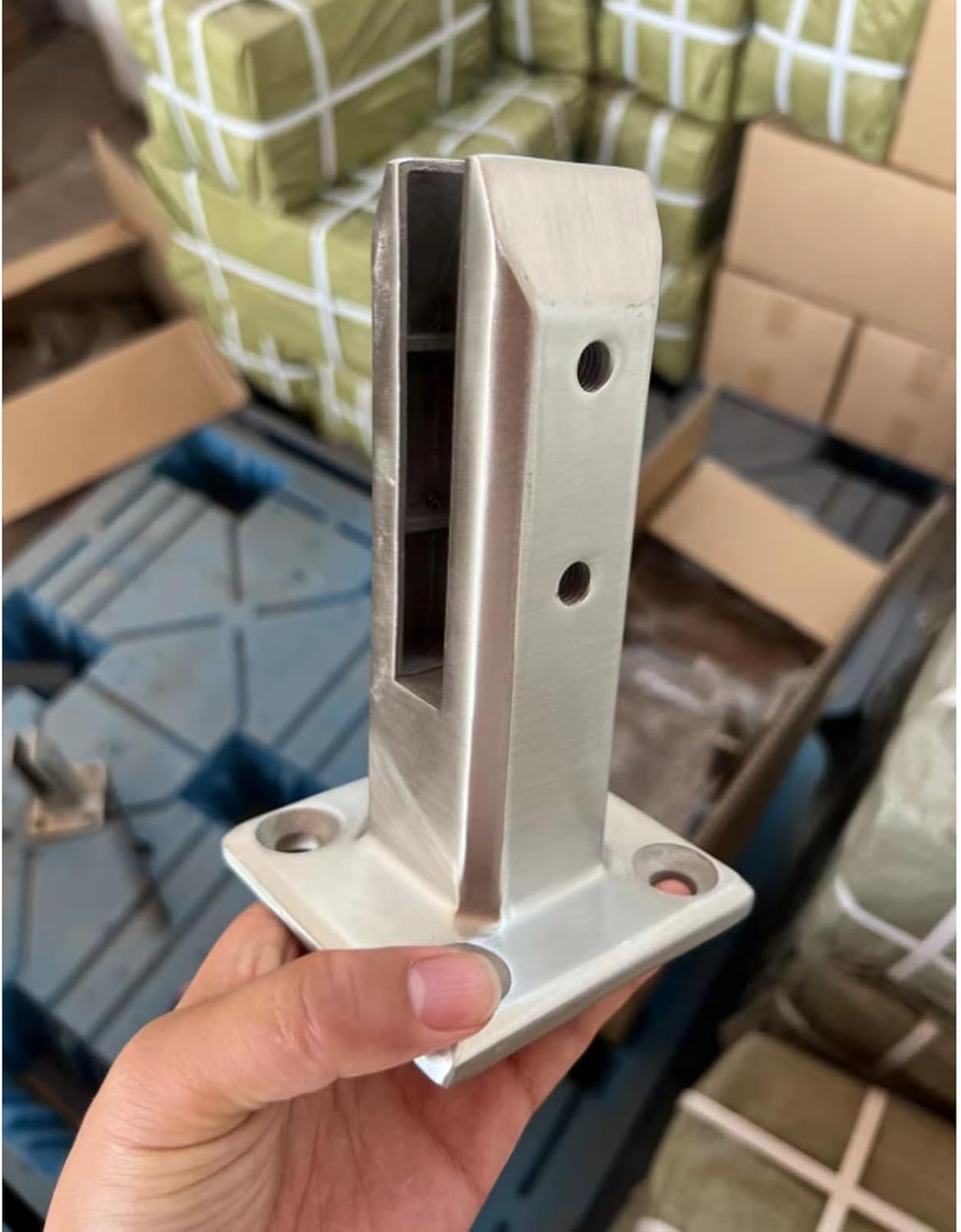 MSHGSKU Glass Spigot Balustrade Post Clamp Bracket - 304 Stainless Steel Railing Clamp for Pool Fence, Garden Deck, Balcony, Stair Handrail