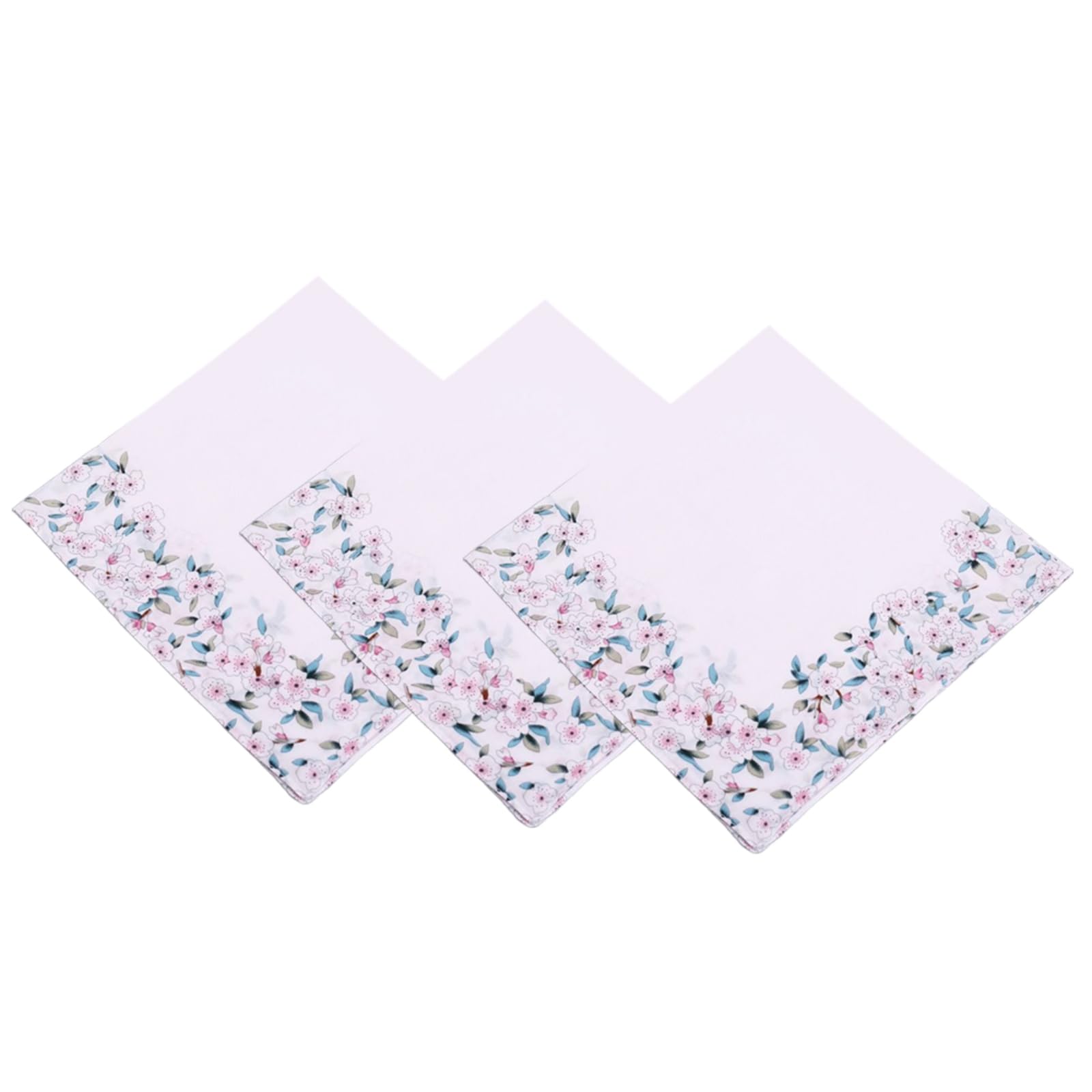 Elnwnnkc 3Pcs Women Hankies Embroidered Cotton Fragmented Flower Hanky Florals Cotton Handkerchief Sweat Bandana Embroidered Handkerchiefs