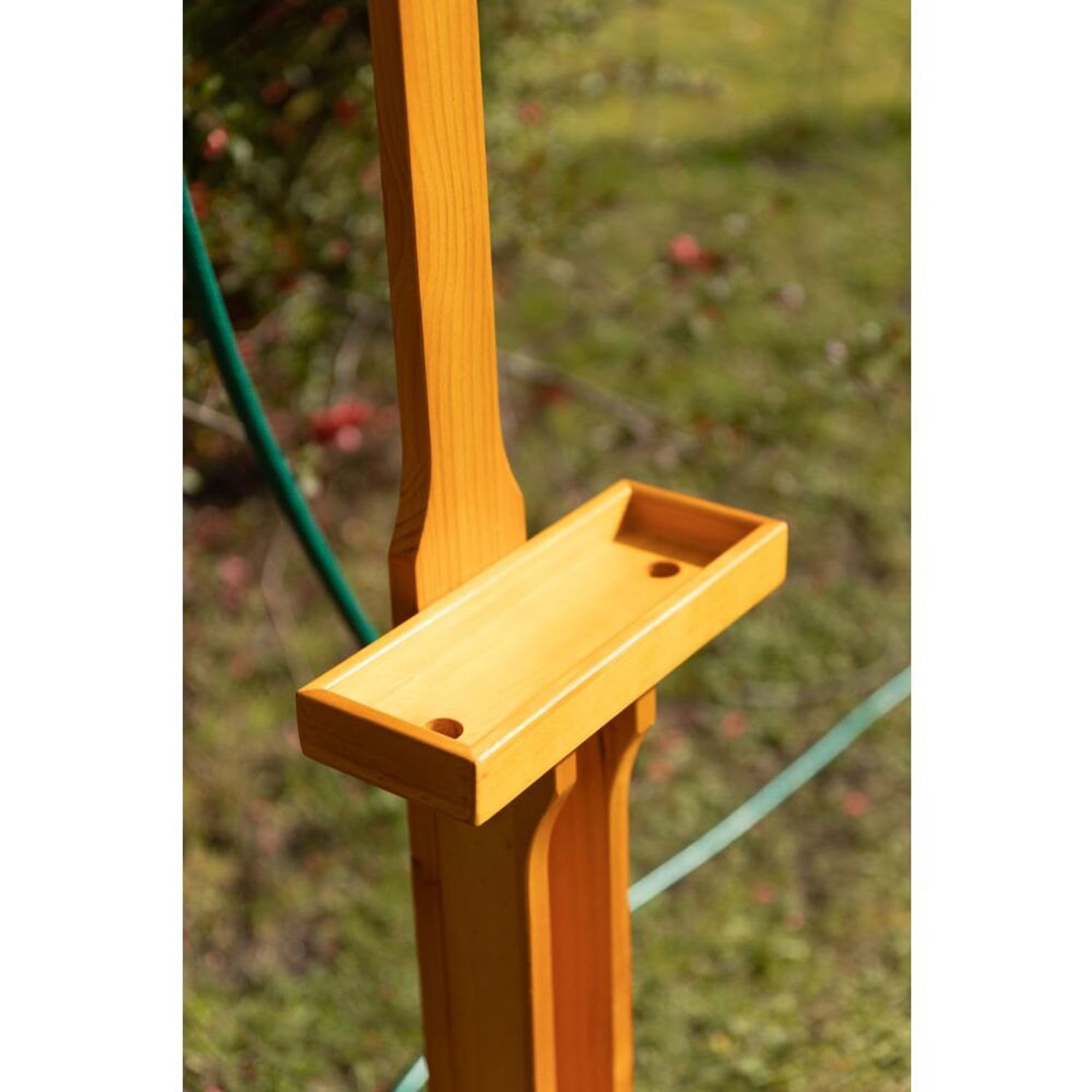 BURI Gartendusche aus geöltem Kiefernholz mit verzinktem Eisen 75x75x221cm Dusche Garten Außendusche mit Bodenplatte outdoor Holz Holzdusche