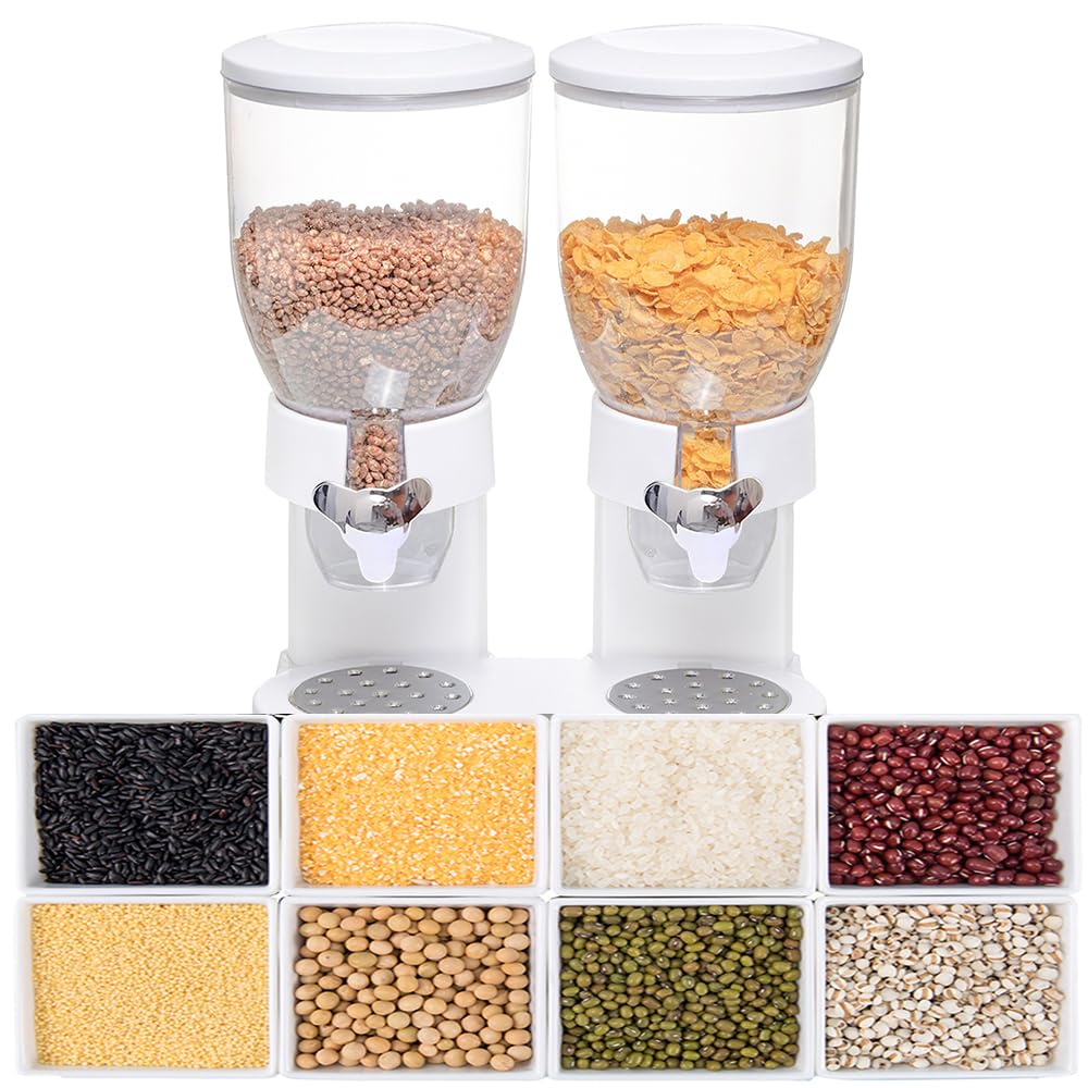 Supfine 2 x 3,5 l Müslispender, Cornflakes Dispenser, Duo-Spender für