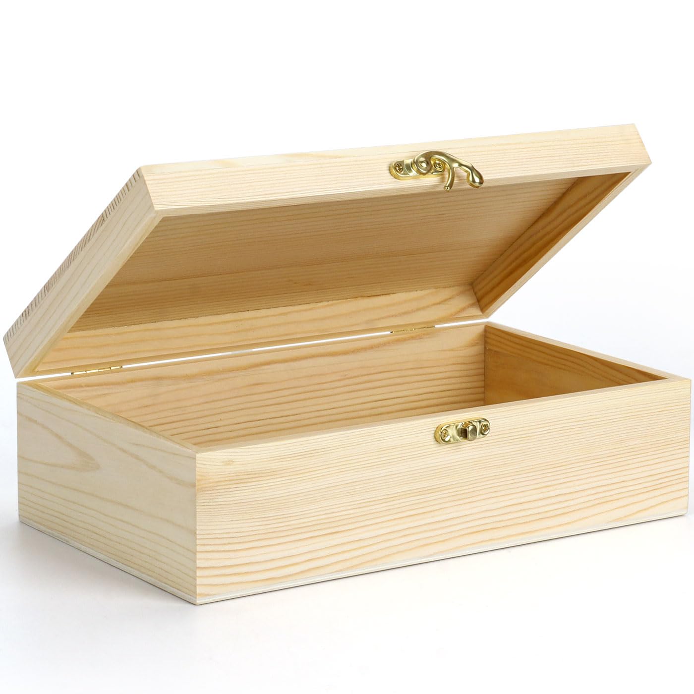 Skrzynia drewniana z pokrywą, skrzynka pamiątkowa 25*15*8cm, skrzynka na zabawki dla dzieci, szkatułka na biżuterię z obrotowym wiekiem, uniwersalna skrzynka do przechowywania, skrzynka pamiątkowa