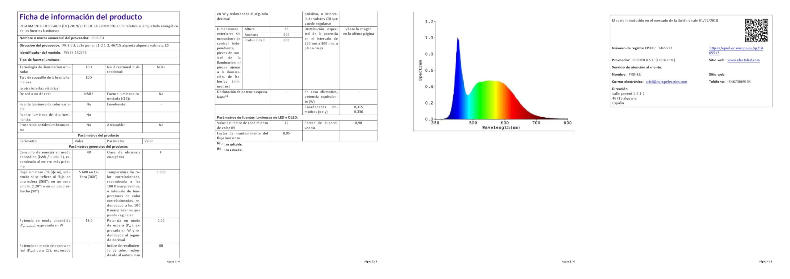 LEDKIA LIGHTING Plafón LED para Cocina, Comedor, Habitación 48W Circular Foco Downlight Empotrable Plano Temperatura de Color Seleccionable (Blanco Frío, Neutro, Cálido) Ø600 mm