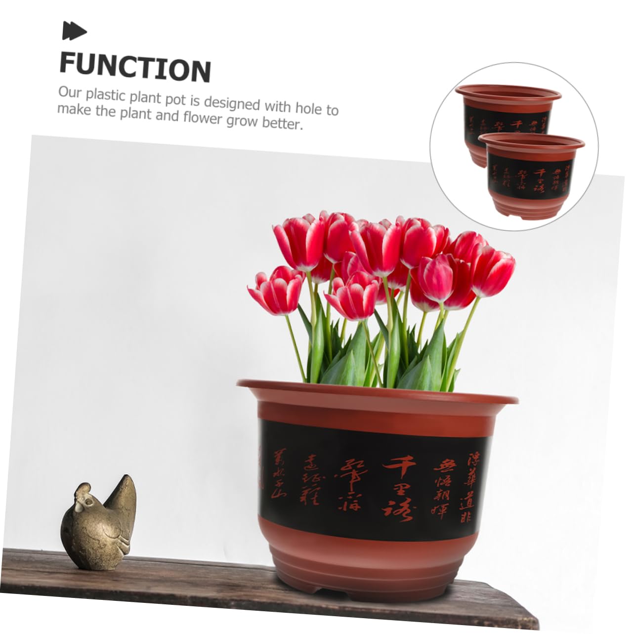 YARNOW 2pièces Pot De Fleurs Plastique Drainage pour Orchidées Pots De Pépinière Jardinière Extérieure