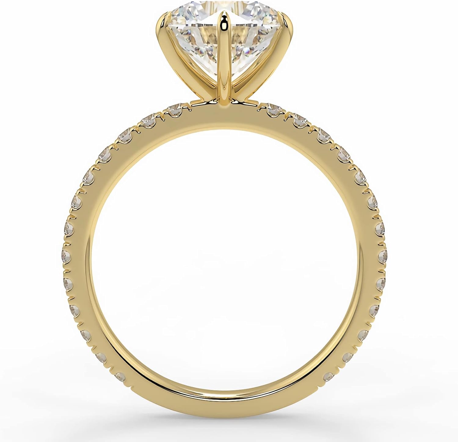 3CT Round Cut Moissanite Solitaire Engagement Ring for Women 10K/14K/18K White/Yellow/Rose Gold Simulated Diamond Rings Classic 6-Prong Promise Wedding Band Rings, D Color, VVS1 Clarity