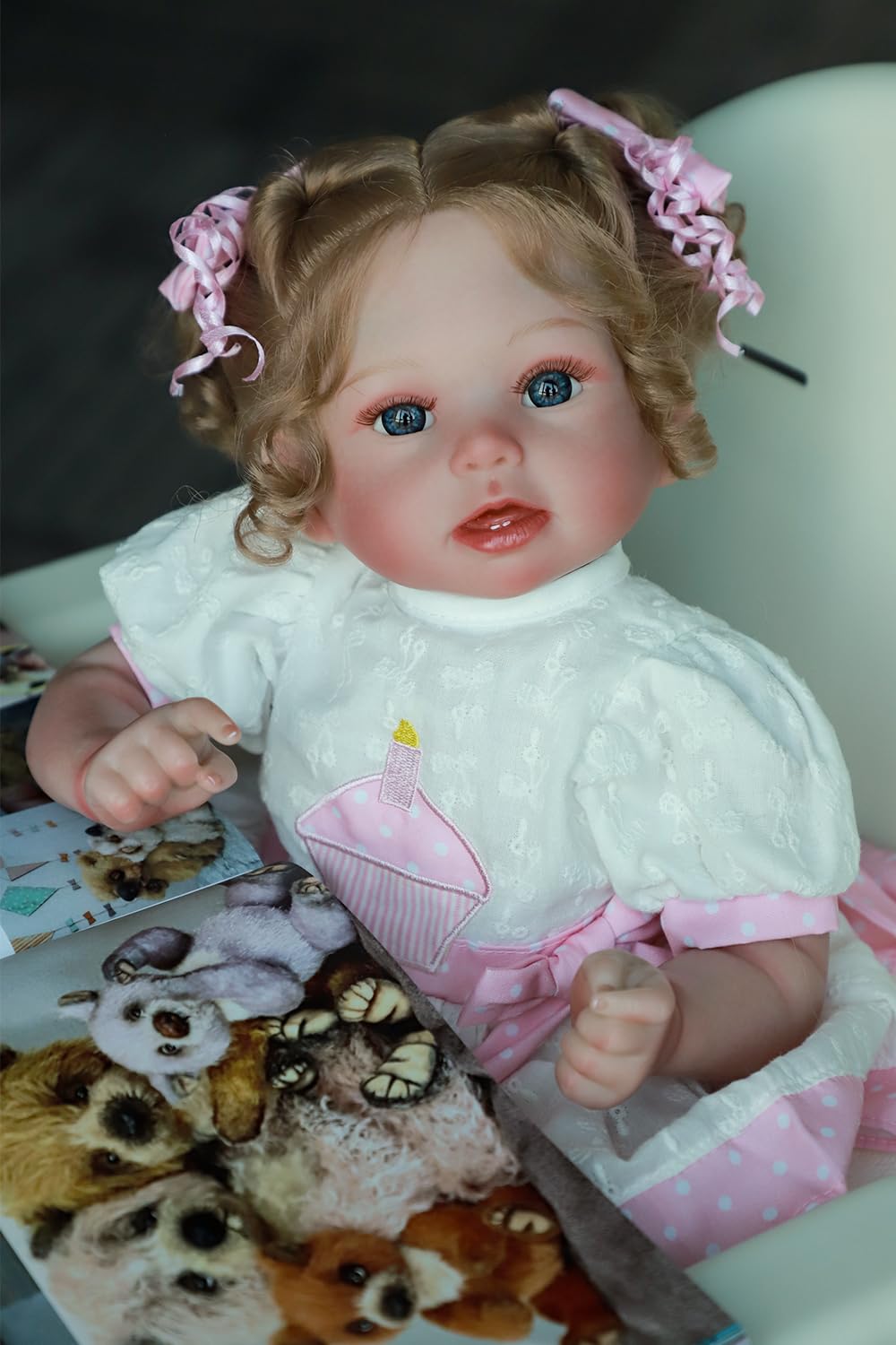 SCOM Reborn Baby Dolls Girl - Stella 20 Inches Lifelike Baby Dolls Newborn Realistic Girl Soft Body Gift Toys for Collection or Kids Age 3+ (Stella-White)