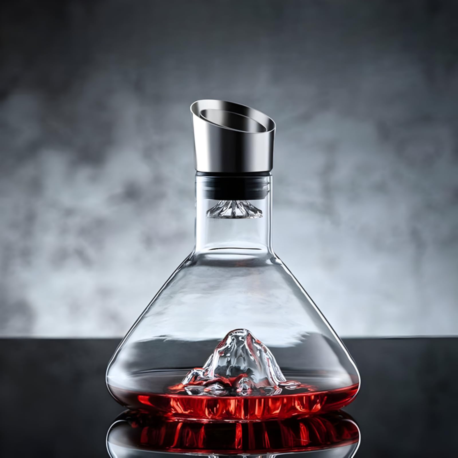 Enovio Decanter Oxyra，Decanter in Cristallo da 1,5L con Effetto Cascata e Filtro Antigoccia，Vetro soffiato a mano al 100% senza piombo，Elegante Scelta per Ristoranti, Enoteche e Regali