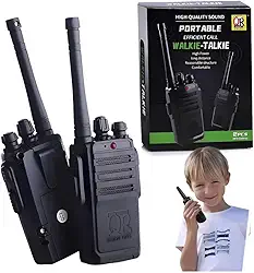 Kit Walkie Talkie Infantil, 2 Rádios Comunicadores, Alcance 35m, Lanterna Embutida, Frequência 49MHz, 20cm