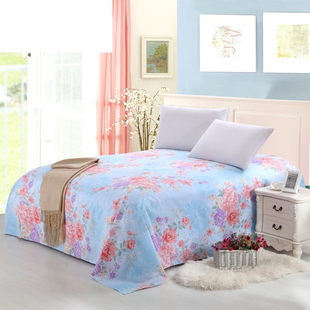 Coton sergé lin draps en coton dortoir étudiant grand drap plat lits simples et doubles R