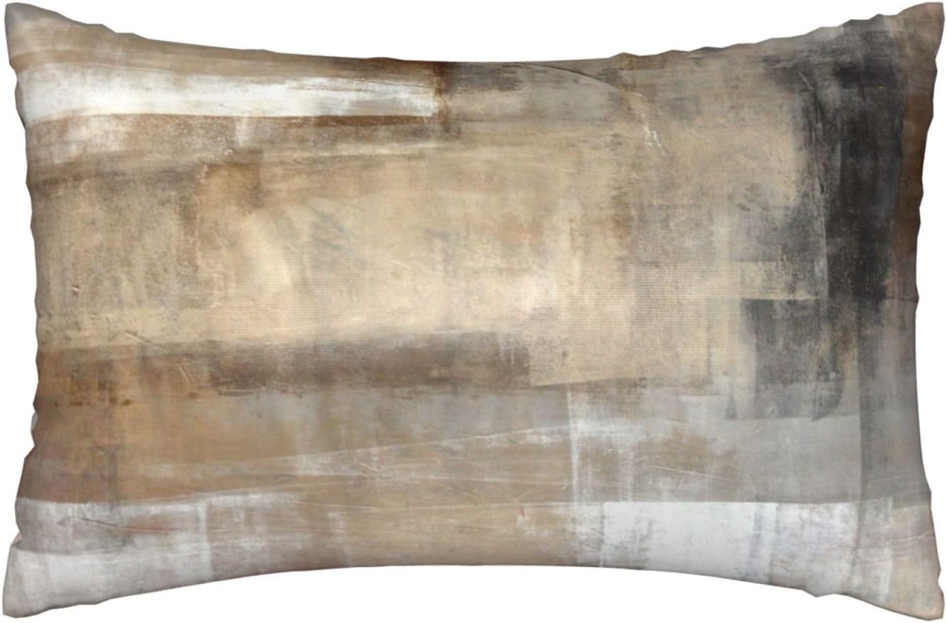 1 Pack Satin Pillowcase for Hair and Skin Brown and Beige Abstract Art Imitation Silk Pillowcase with Hidden Zipper Soft Breathable Smooth Cooling Pillow Cover Standard Size for Bedroom Sofa 20”x26”