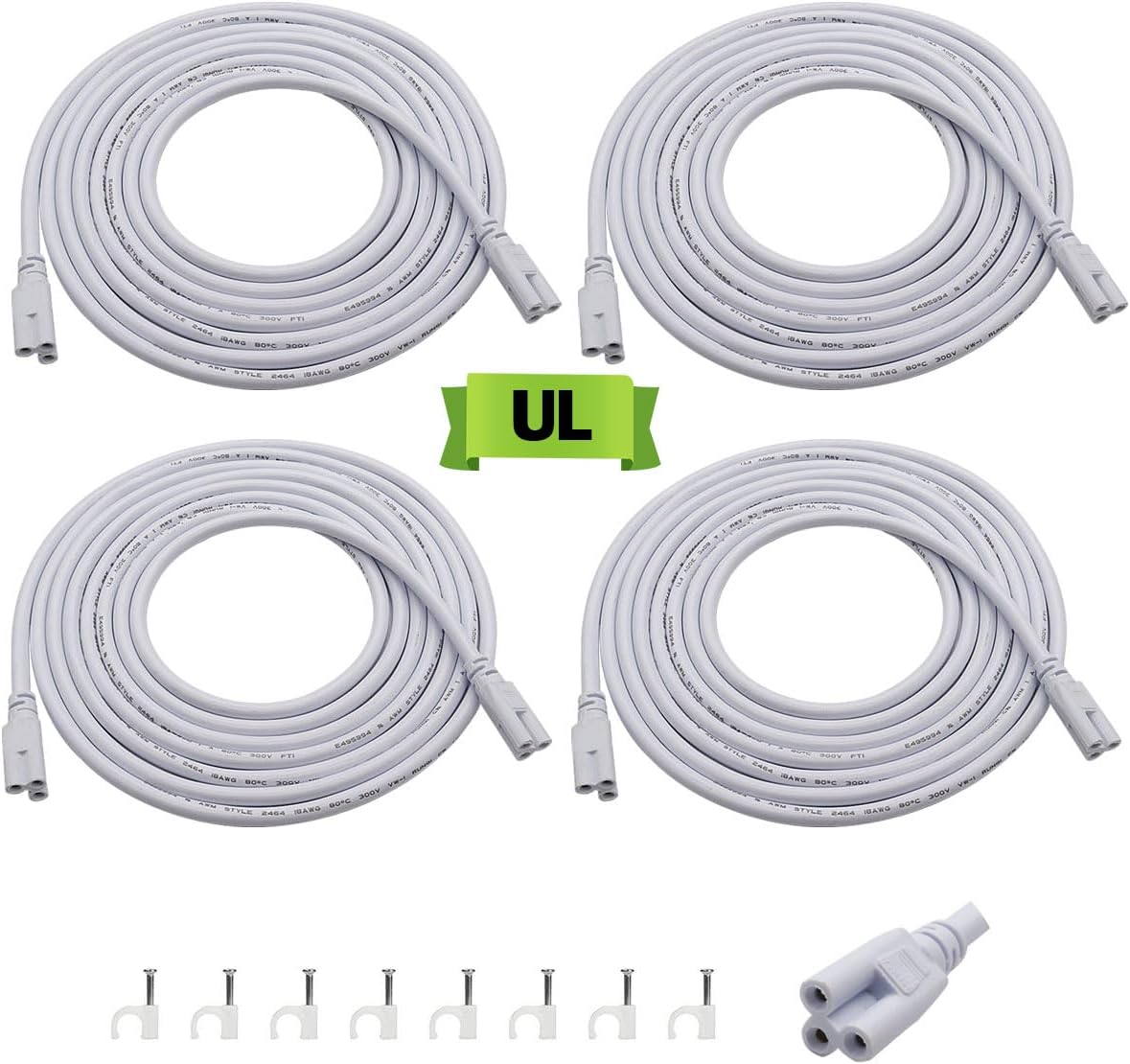 MECCANIXITY T5 T8 LED Tube Connector Round Cable 200CM