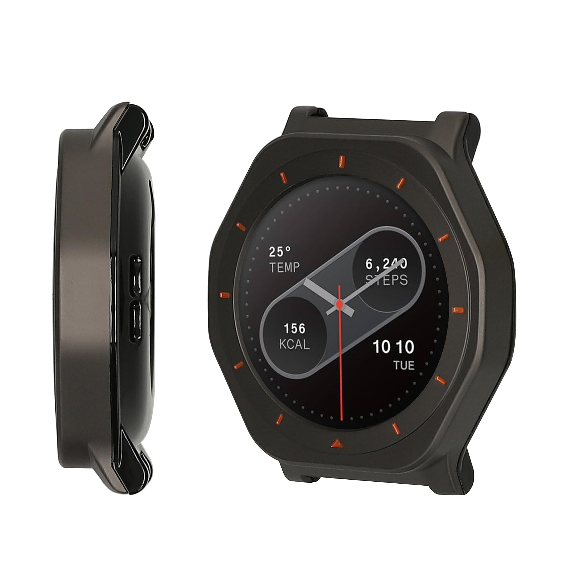 kwmobile Metalowe etui do CMF by Nothing Watch Pro 2 (D398) etui - pełna ochrona korpusu do smartwatcha fitness trackera - pełna funkcjonalność - czarne