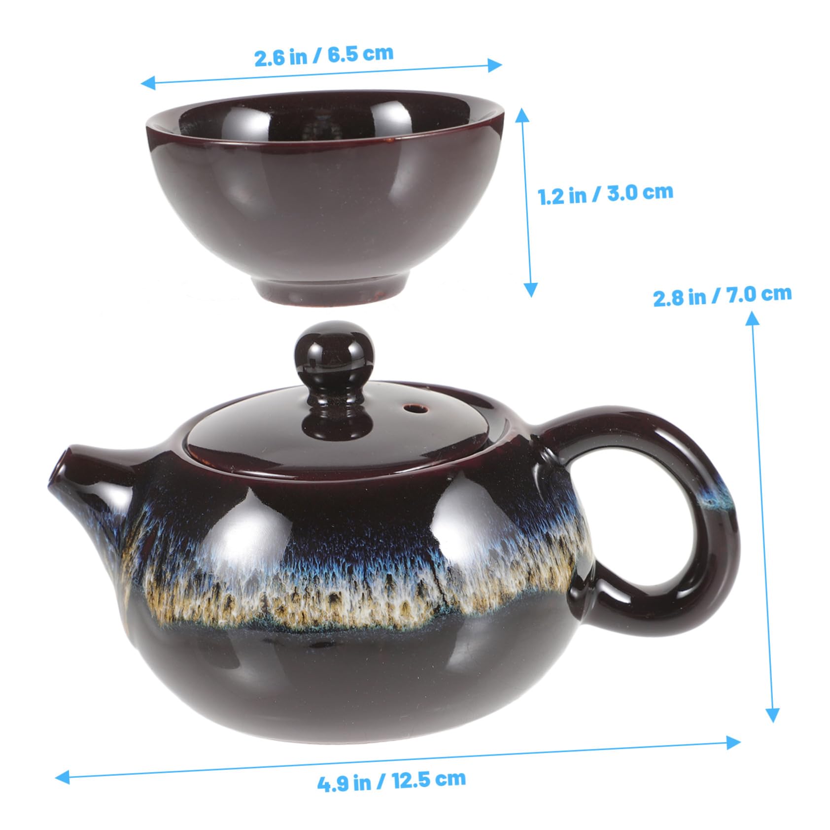 Garneck Service à Thé Design Élégant et Unique en Céramique avec Théière et Tasses Résistant la Chaleur Facile à Nettoyer Maison Bureau