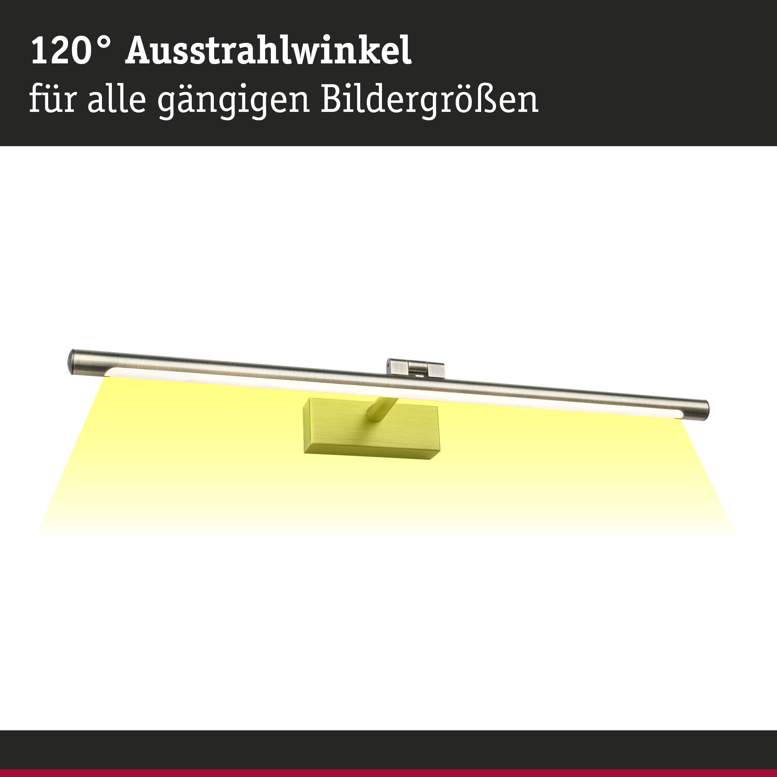 Paulmann 95563 LED Bilderleuchte Mingo 600mm incl. 1x11 W Warmweiß Altmessing Bildbeleuchtung Metall Beleuchtungssystem 3000 K