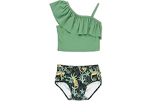 RuffleButts Toddler Girl Two-Piece Tankini with Sun Protection