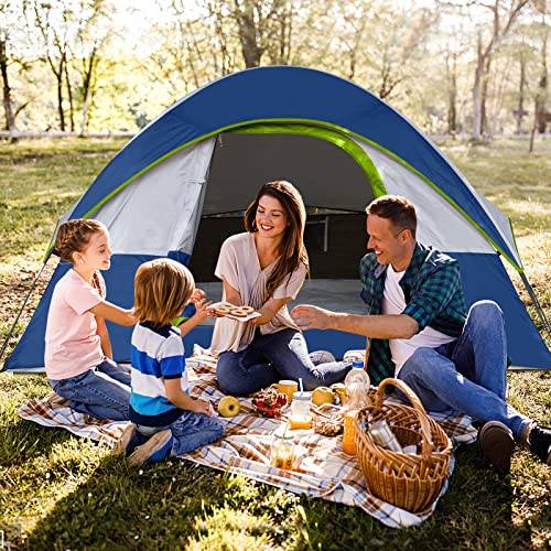 image for unp Camping Tent 4 Person, Waterproof Windproof Tent with Rainfly Easy