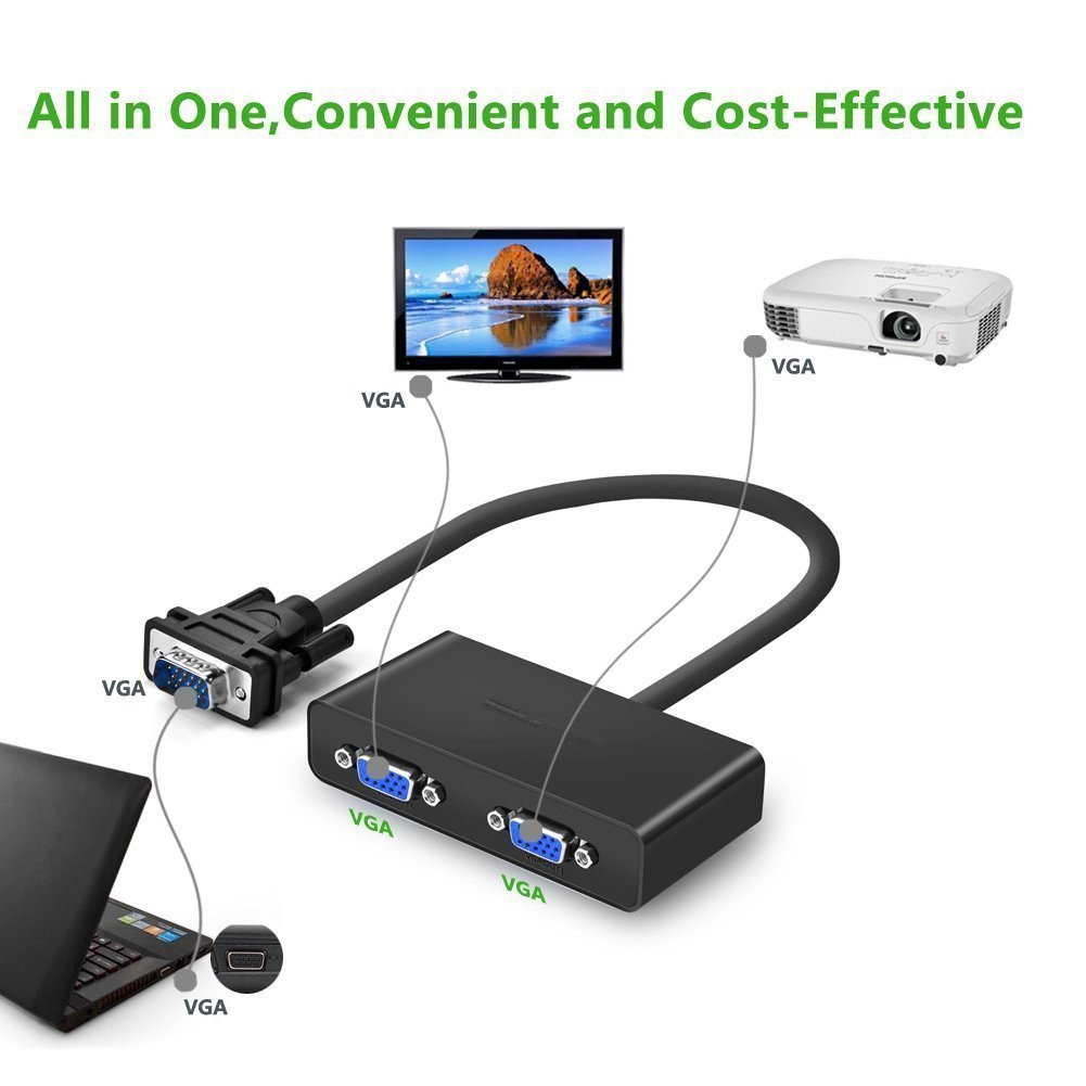 VGA モニター分配器 1入力2出力 ディスプレイ分配機 オス-2メス 黒 Amazon.co.jp: Tekit® VGA モニター分配器 1入力2出力