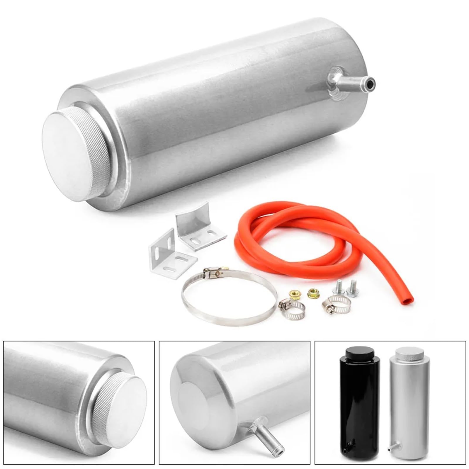 Zbiornik wyrównawczy 800ML Uniwersalny zbiornik na płyn chłodniczy, aluminiowy przelewowy, TT101142(Silver)