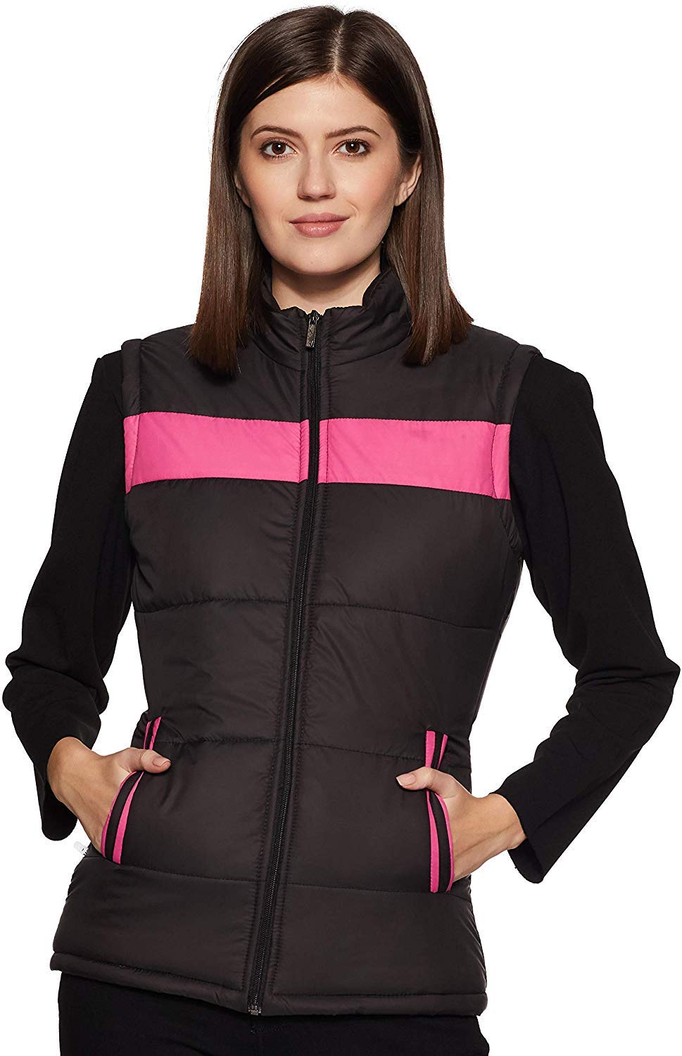 ben martin Women's Nylon & Net Color Block Standard Length Bomber Jacket-picture-52