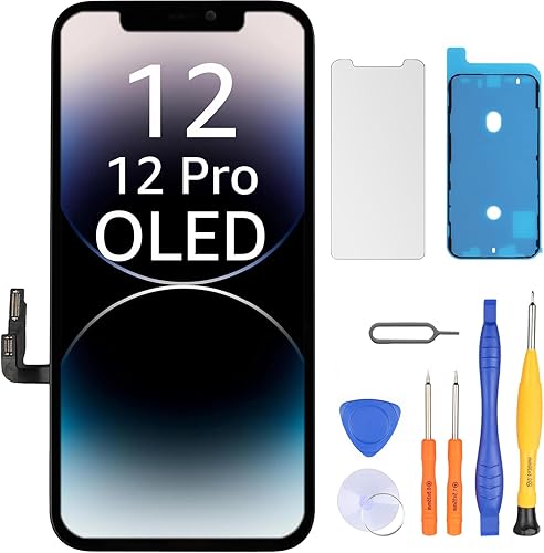 LL TRADER Reemplazo de pantalla para iPhone 1212 Pro 6.1 "OLED Retina FHD pantalla COF táctil digitalizador con kits de herramientas de reparación,