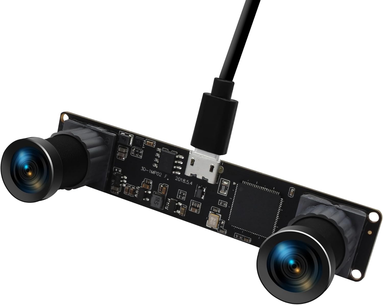 Synchronized Dual Lens Stereo USB Camera 960P 60FPS Webcam with 100 Degree No Distortion Lens 3D VR Webcamera with CMOS OV9715 Sensor Mini Industrial Amera Module for PC Raspberry PI Laptop