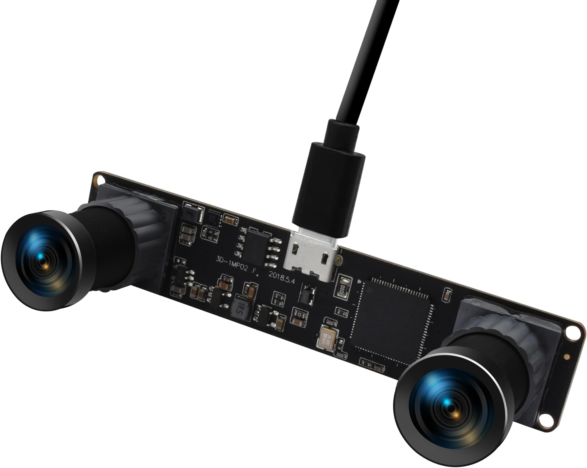 Synchronized Dual Lens Stereo USB Camera 1.3MP HD 960P Webcam 3D VR Web Camera Module with 1/3 CMOS OV9715 Image Sensor Camera Module Mini Industrial Web Cam (1.3MP Dual Lens No Distortion)