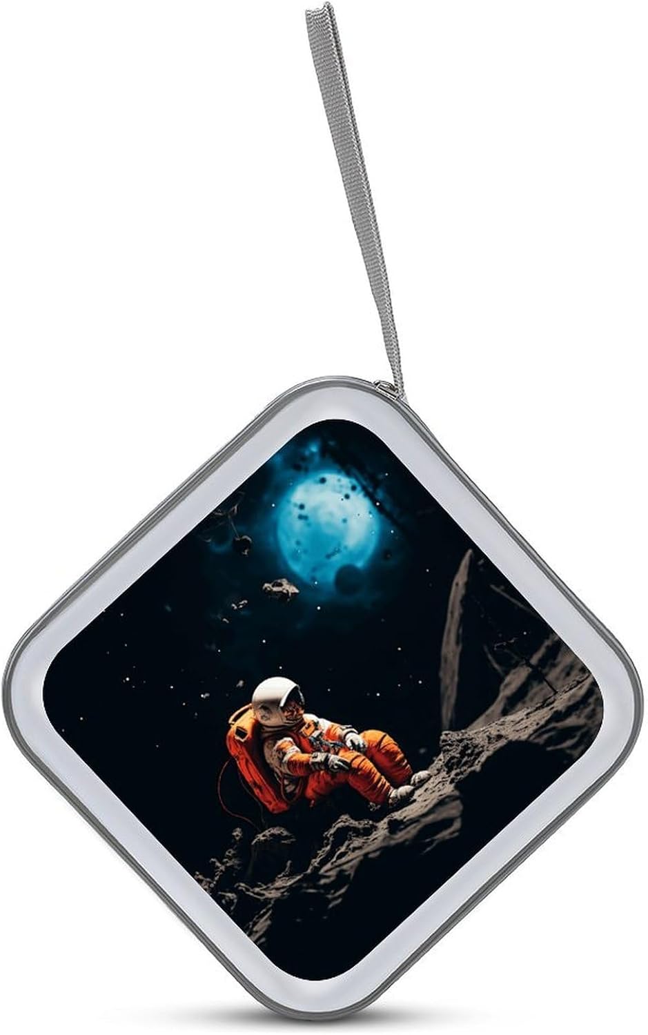 Astronaut Crashed on The Moon DVD Case 40 Capacity Protective Storage Organizer Binder Booklet Album Portable Disc Wallet Car CD Disk Holder Hard Plastic CD Cases CD DVD Case Holder