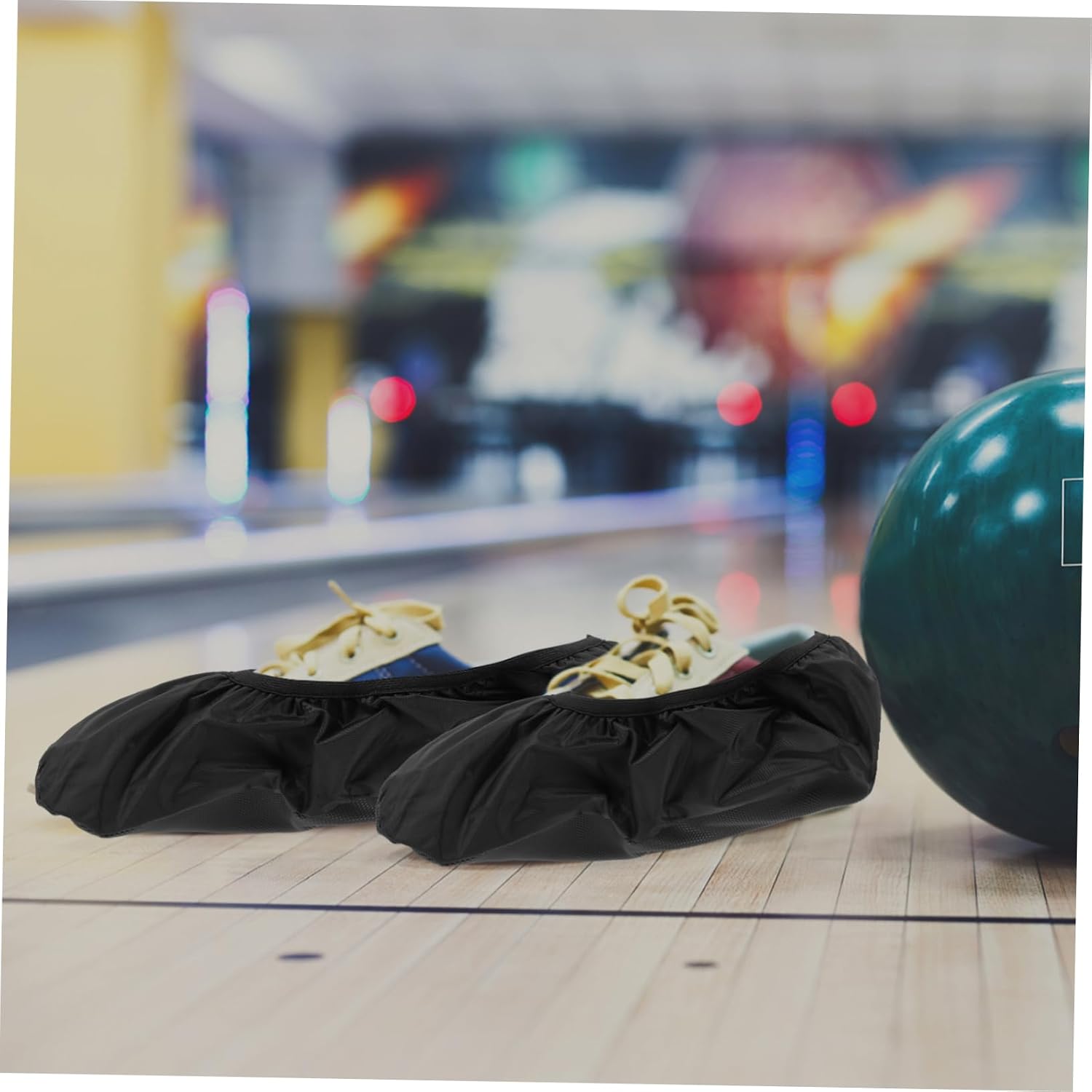 2pcs Bowling Sneaker Covers Non-Slip Shoe Protectors for Outdoor Bowling Easy to Wear and Clean Suitable for Black