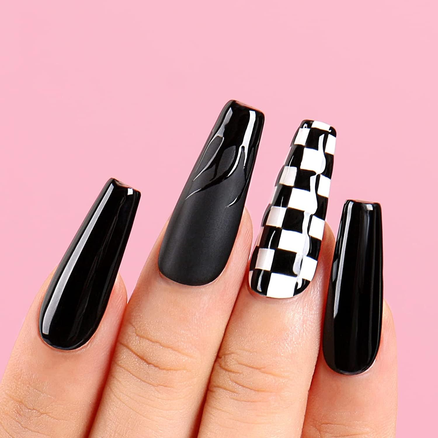 AIMEILI żelowy lakier do paznokci UV LED, czarny do salonu manicure, home DIY, bardzo błyszczący, beztestowy, trwały i odporny na zużycie, 8 ml, 995