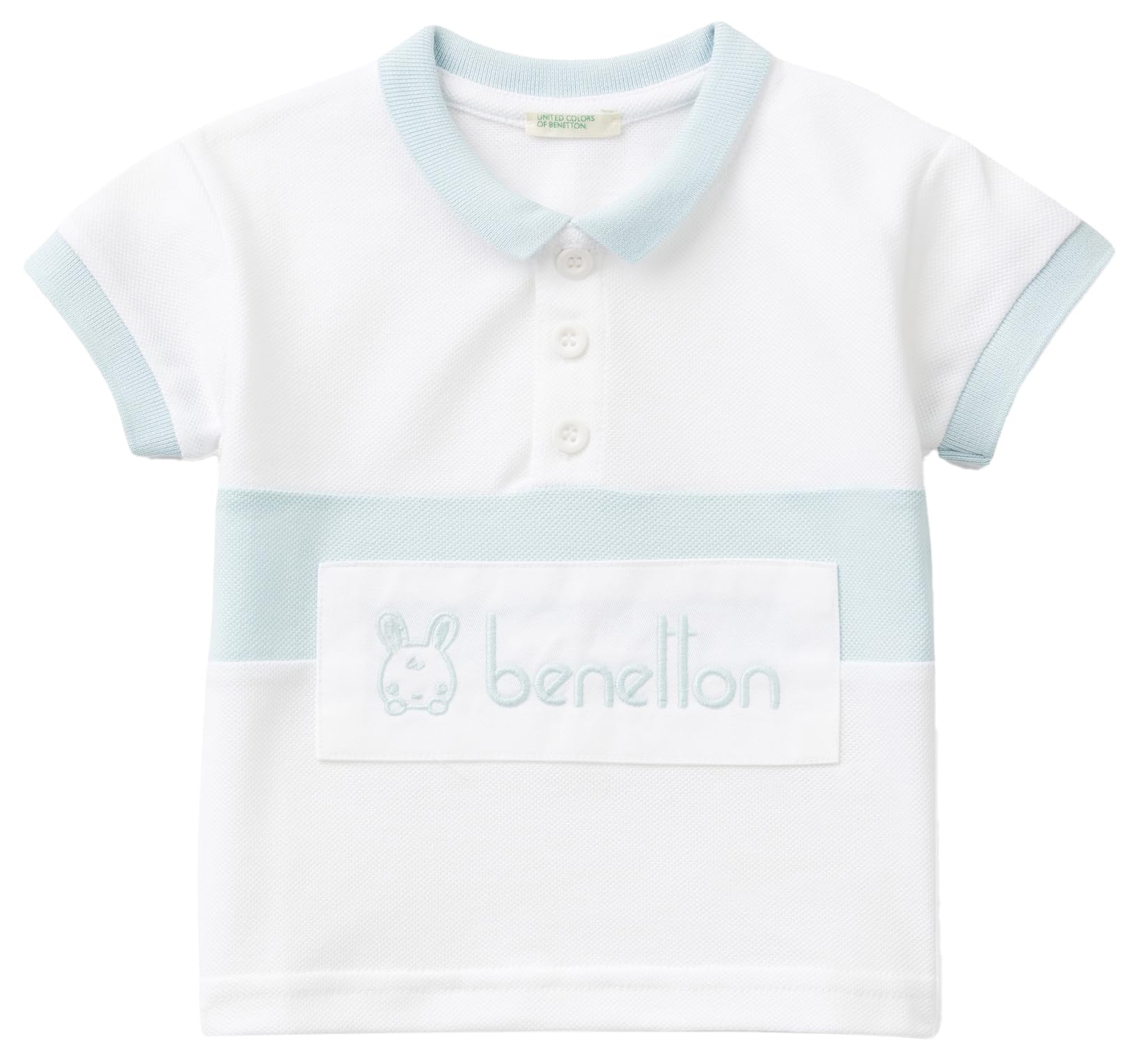 United Colors of Benetton Maglia Polo M/M 3088A3004, Polo Mixte bébé, Bianco,