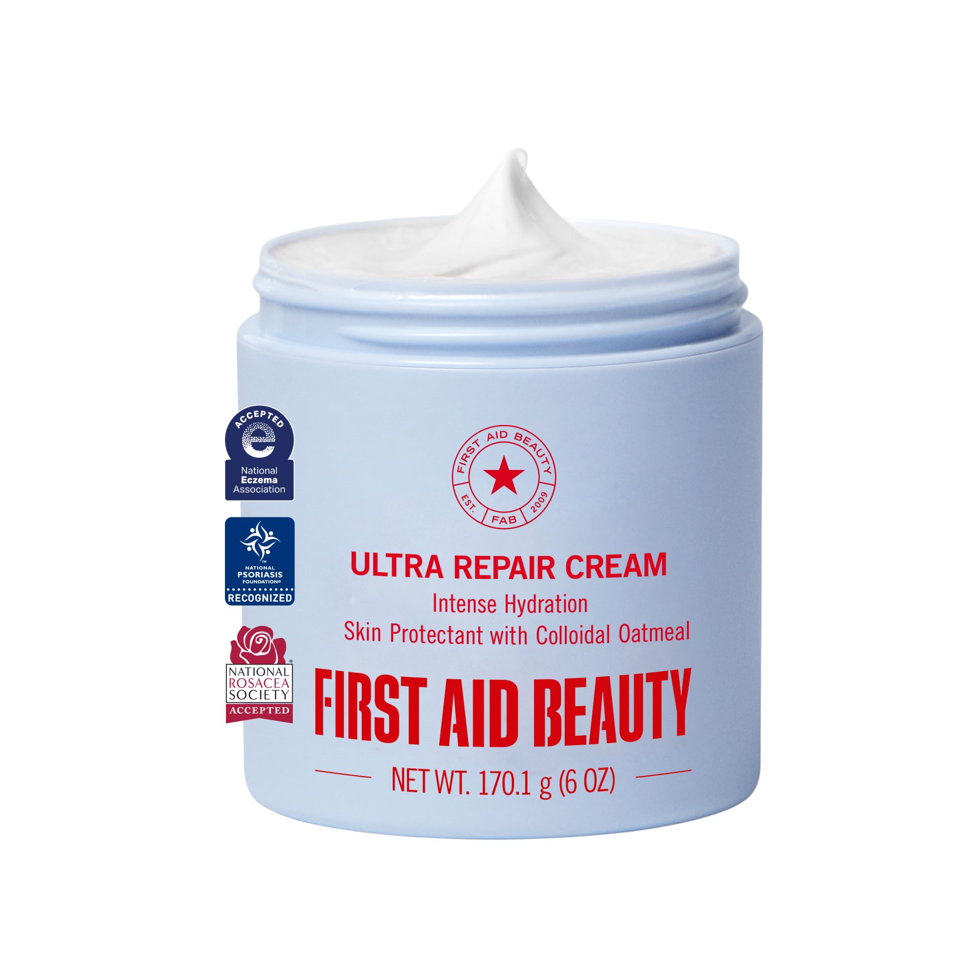 Photo 1 of First Aid Beauty - Ultra Repair Cream - Intense Hydration Face & Body Moisturizer - Whipped Colloidal Oatmeal Clinically Proven to Strengthen Skin Barrier in 7 Days - Helps Relieve Eczema, 6 oz