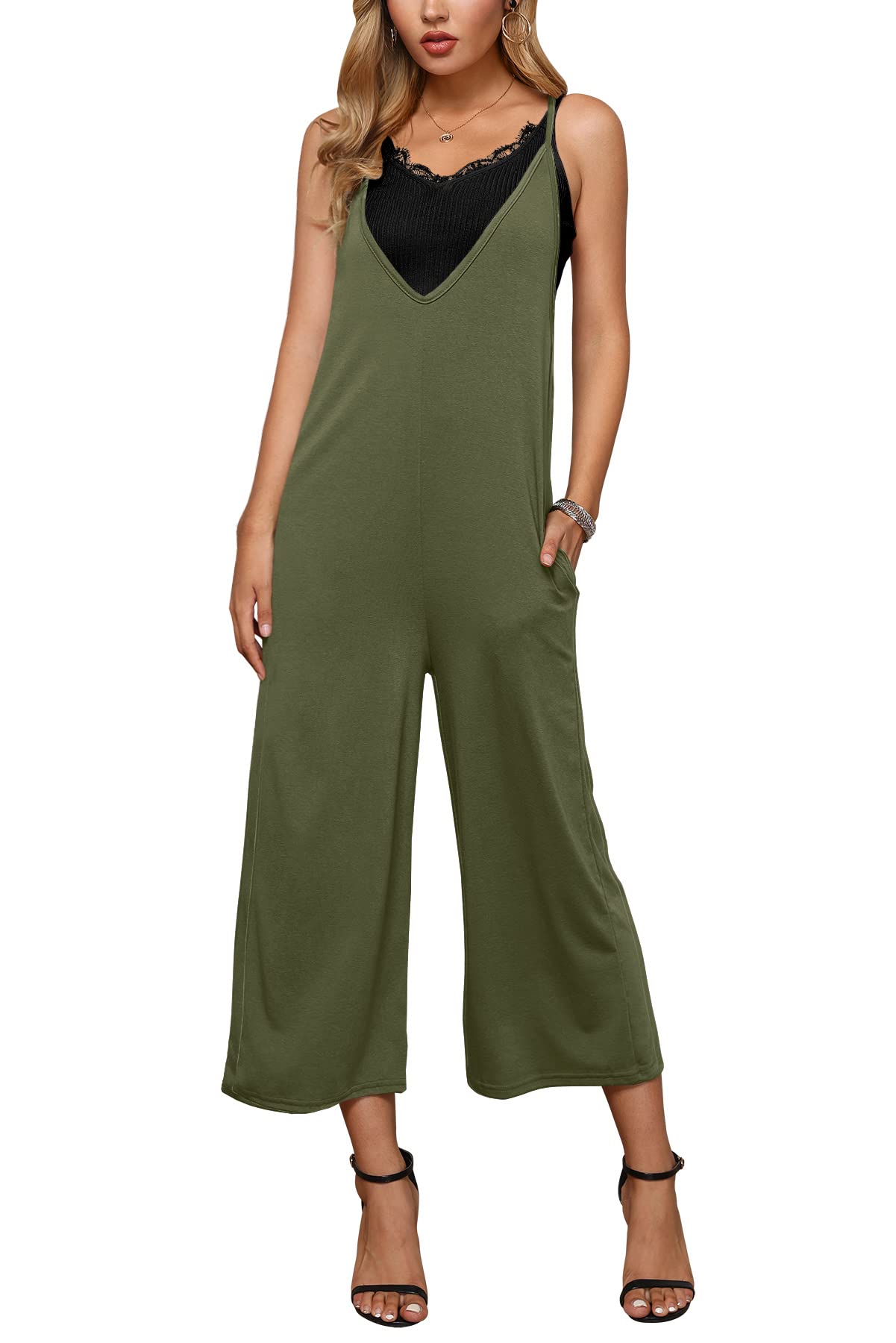 SpadehillWomen's Casual Loose Fit Jumpsuit with Pocket