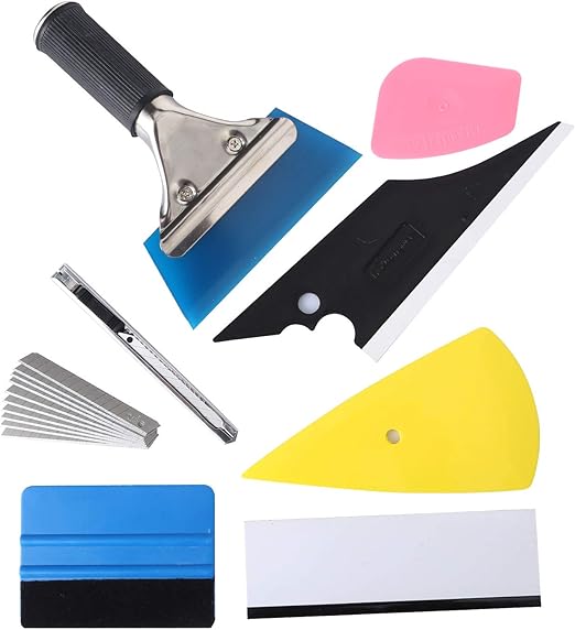 Car Window Film Tinting Tools, Window Tint Kit, Window Tinting Tools, Auto Vinyl Wrap Installation Kit, Window Tint Installation Tools, 8 in 1 Vinyl Wrap Kit with Squeegee for Window Tint