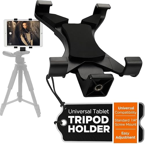 Acuvar Adaptador universal para trípode de tableta para iPad, Pro 11, Air 11, Galaxy Tab, Microsoft Surface de hasta 8 pulgadas verticalmente o 11