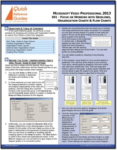 Microsoft Visio 2013 Professional & Standard Quick Reference Guide: Focus on Working with Gridlines, Organization Charts & Flow Charts (301)