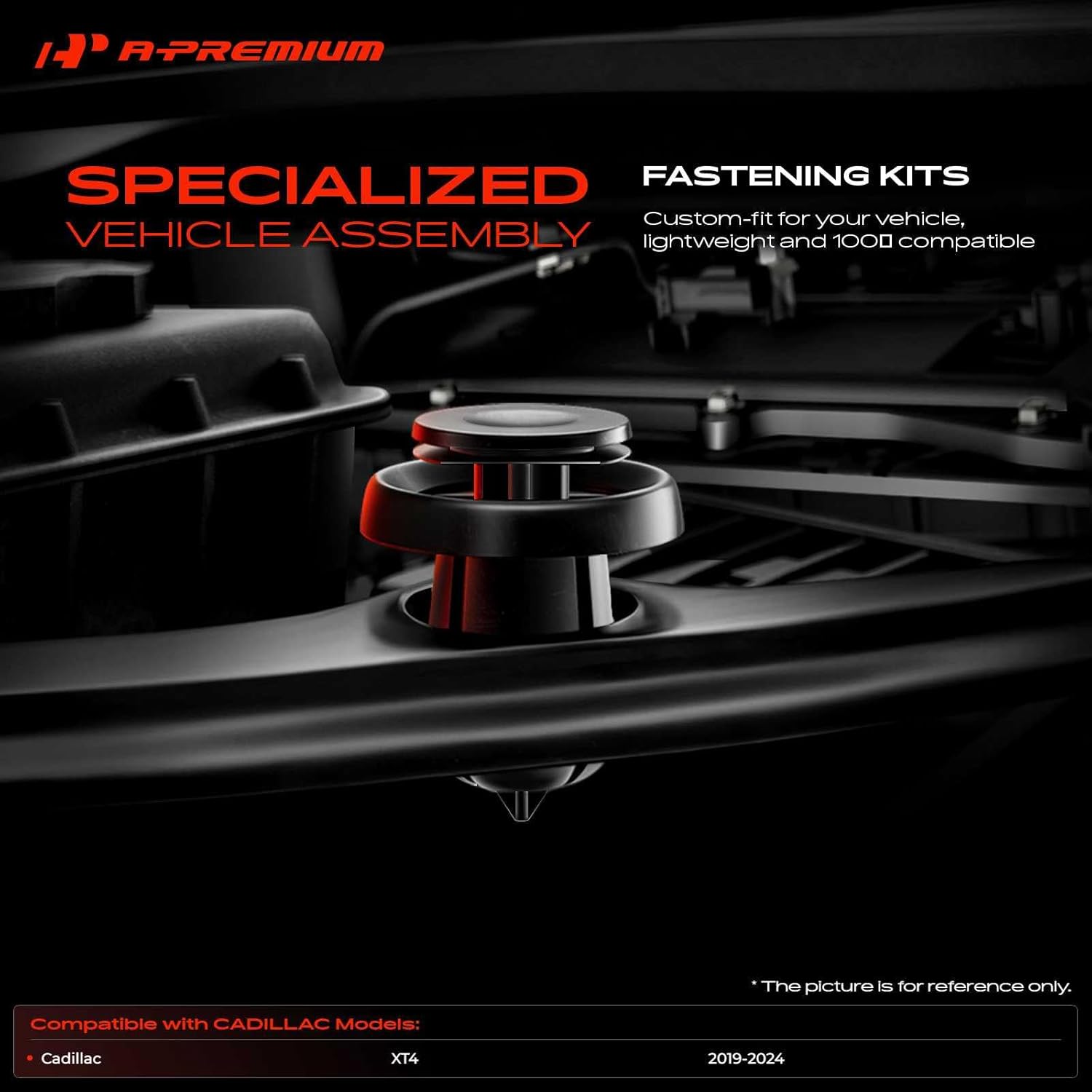 A-Premium 210PCS Bumper Retainer Clips Plastic Rivets Push Retainer Kit 21 Sizes 44oz Door Trim Panel Fender Clips Compatible with Cadillac XT4 2019-2024, w/Removal Tool