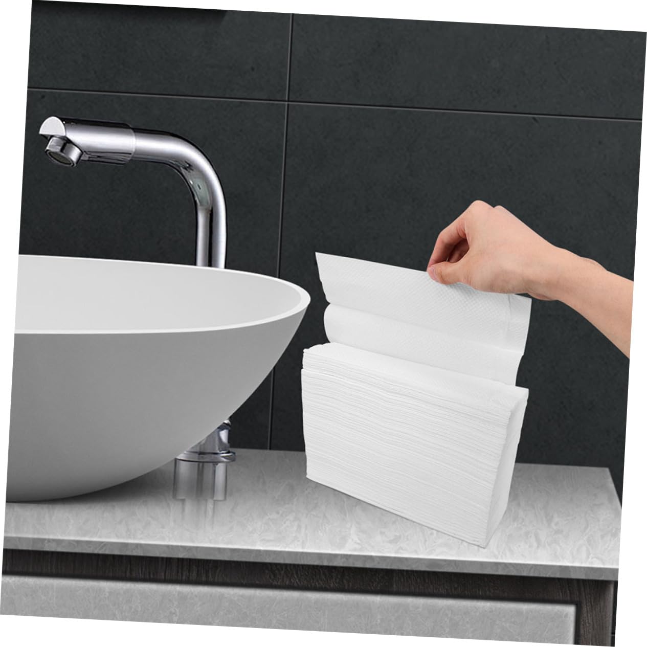 Salviette Carta Monouso per Mani 2 Confezioni Bianche | Tessuto Morbido, Monouso e Resistente allo Strappo, Adatte per Bagno e Cucina, Formato Pratico