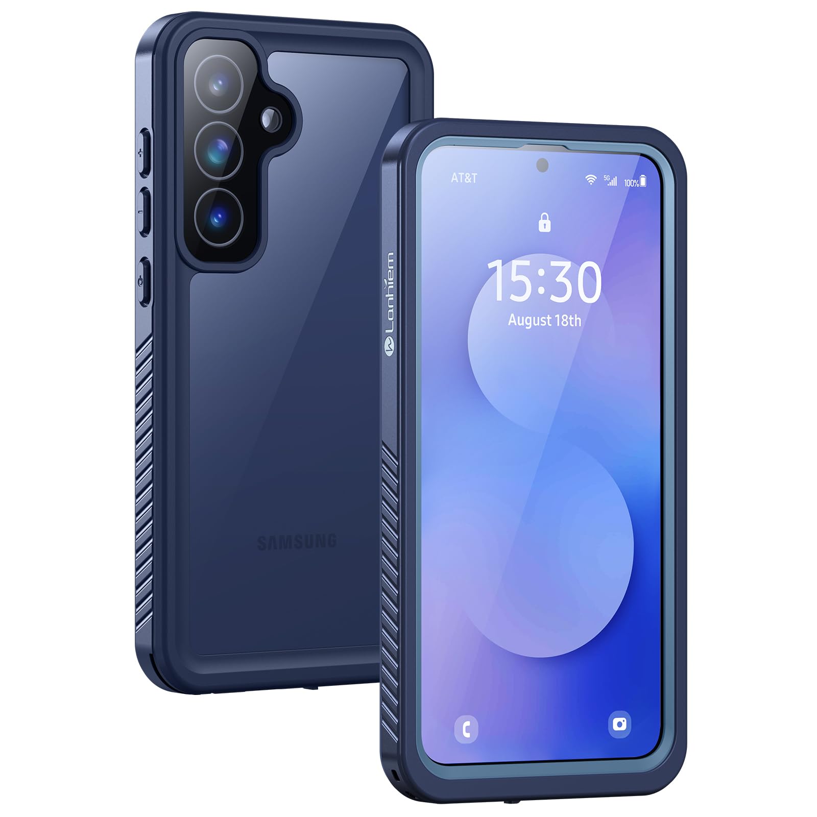 Lanhiem Cover Per Samsung S25 FE 5G Impermeabile,IP68 Waterproof e 360 Gradi Protezione,Compatibile con MagSafe,Custodia Subacquea Antiurto Rugged per S25 FE,Blu
