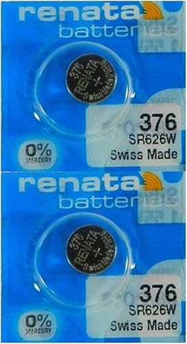 Renata 376 SR626W Baterías  Batería de reloj de óxido de plata 376 de 155 V 2 unidades