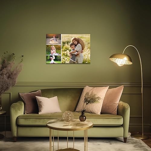 Miniatura 2 de QIXIANG Lienzo de collage personalizado para pared, decoración personalizada con múltiples fotos, carga tu familia, bebé, mascota, niños, foto