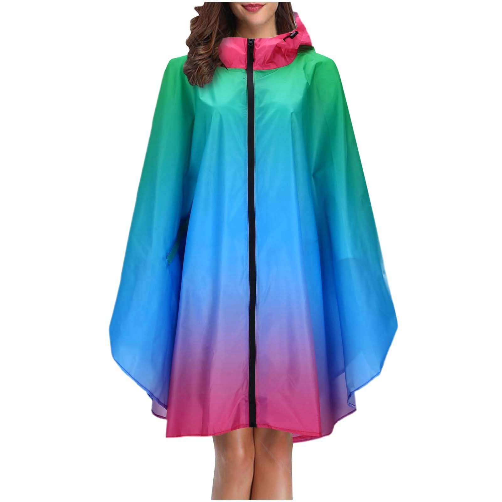 Generisch Poncho de lluvia unisex impermeable con cremallera, ligero