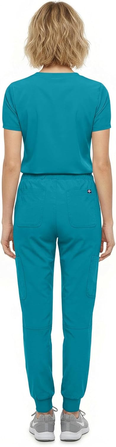 M&M SCRUBS Women’s Jogger Scrub Set – Stretch Medical Scrubs Uniform, V-Neck Scrub Top & Jogger Pants, 10 Pockets - Image 5
