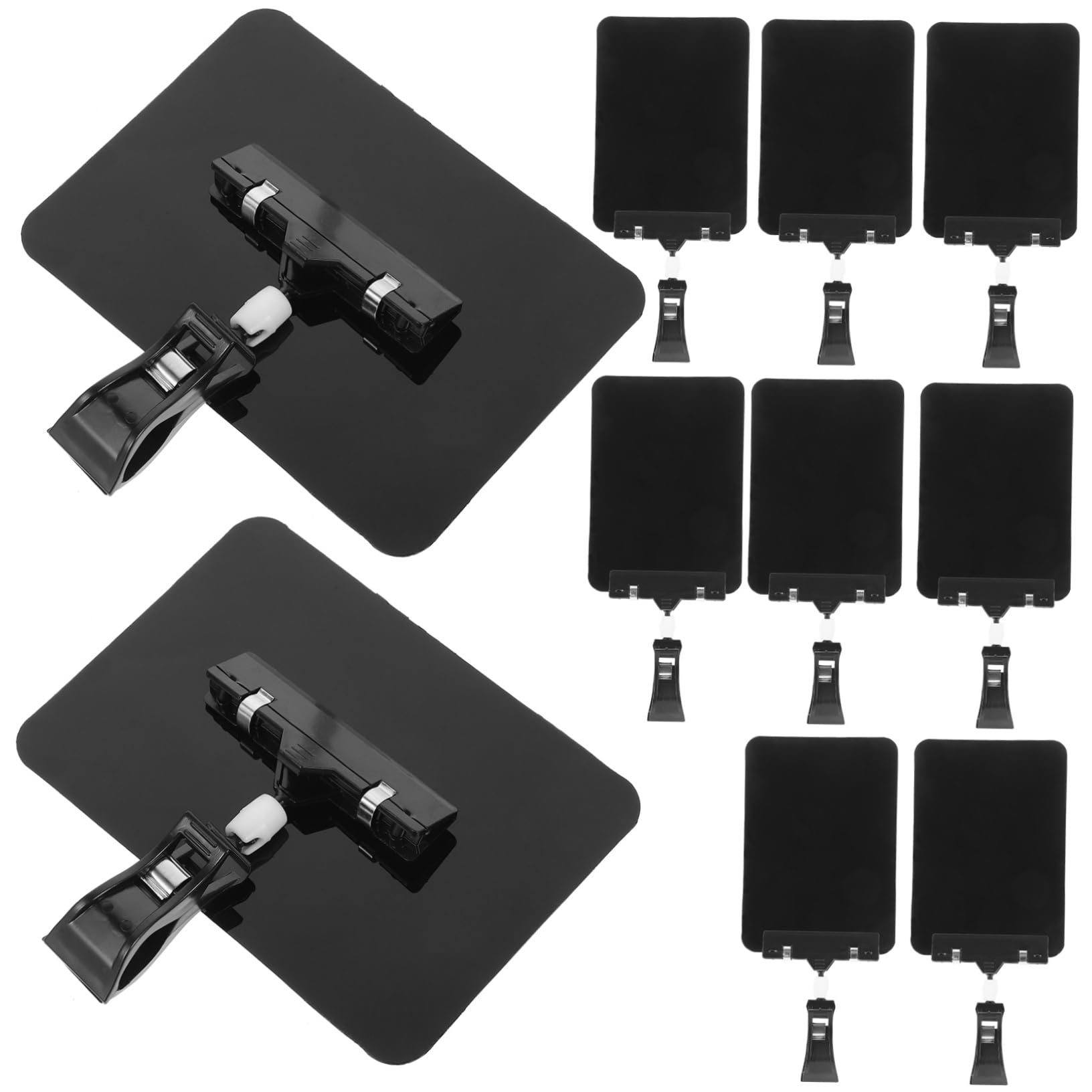 DOITOOL 5 Set Supporti Per Prezzi Con Clip Pubblicitari Riutilizzabili Per Negozi E Supermercati Design Lavabile Per Clip Nera 10 Pezzi * 5