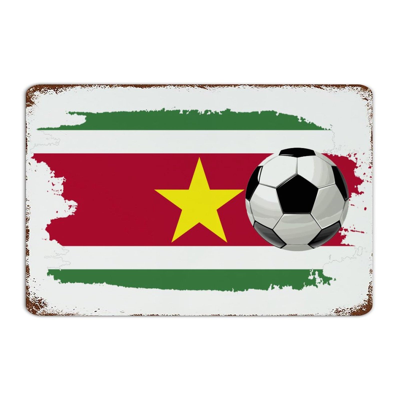 Décoration murale football Suriname en aluminium rétro pour chambre