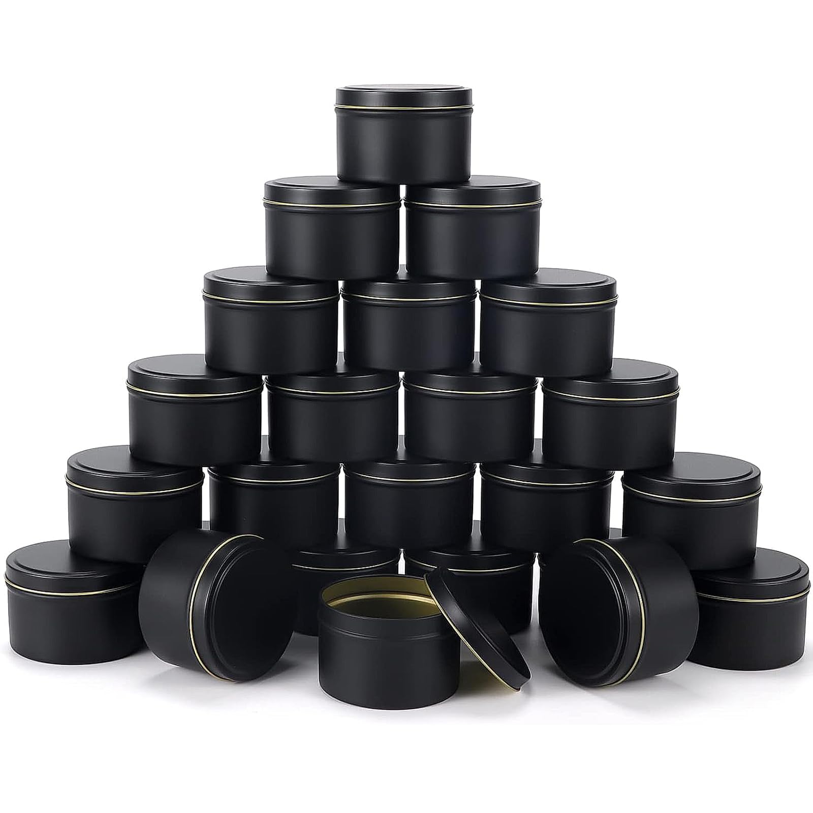 24 Pezzi Contenitori per Candele, 120ml Barattoli di Latta per Candele, Fai Da Te Barattoli per Candele con Coperchi, per la produzione di candele