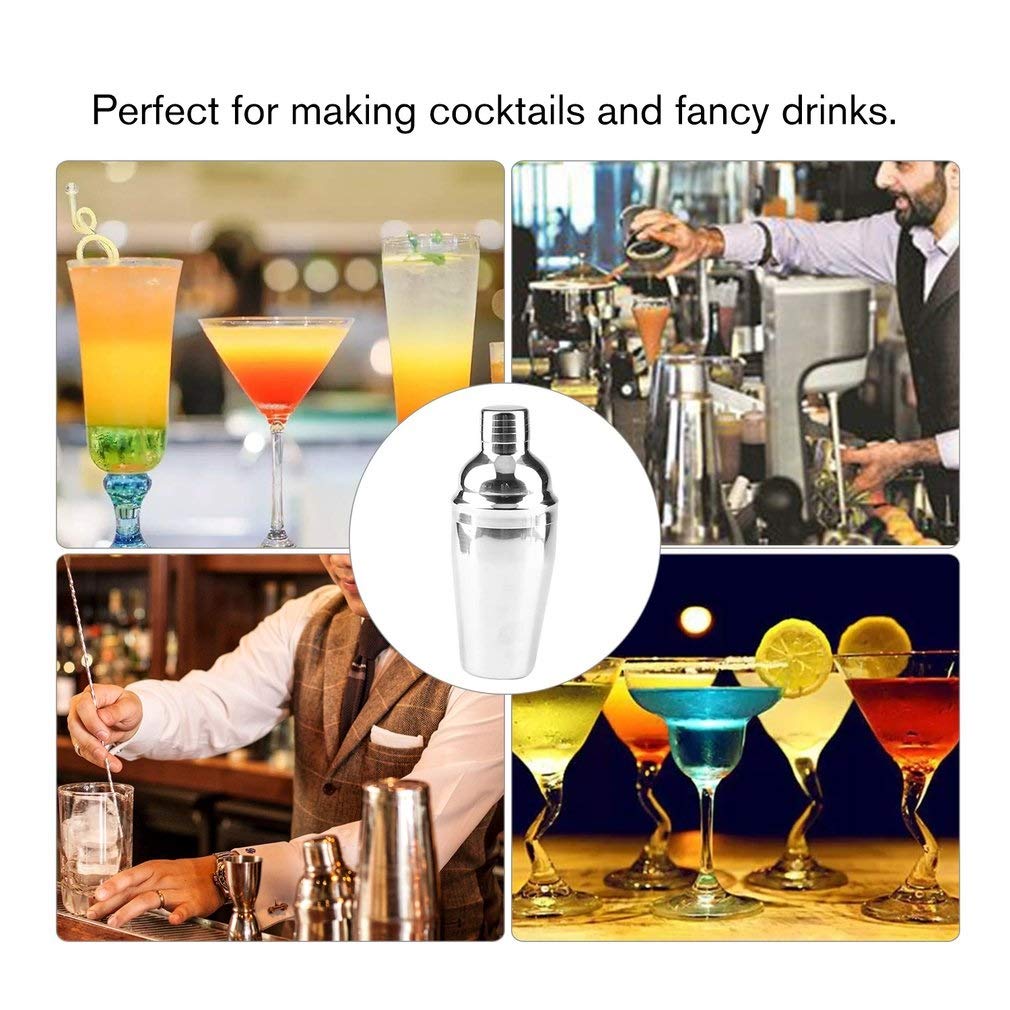Set di strumenti per barra in acciaio inossidabile, kit shakere cocktail da 23 pezzi con rack di legno.Include Strainer, Jigger, Spoon & Muddler.Accessori di mixologia durevole per la festa delle beva