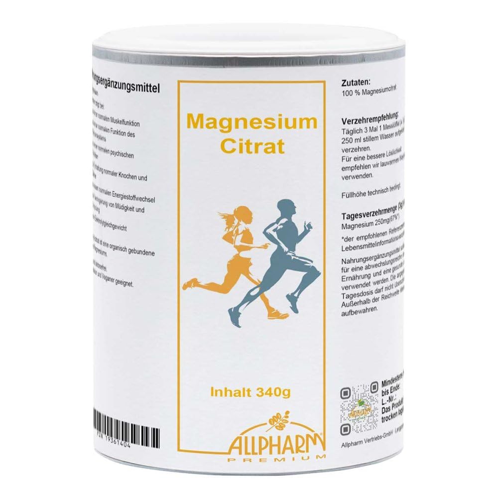 Allpharm Premium Magnesiumcitrat Pulver 340 g